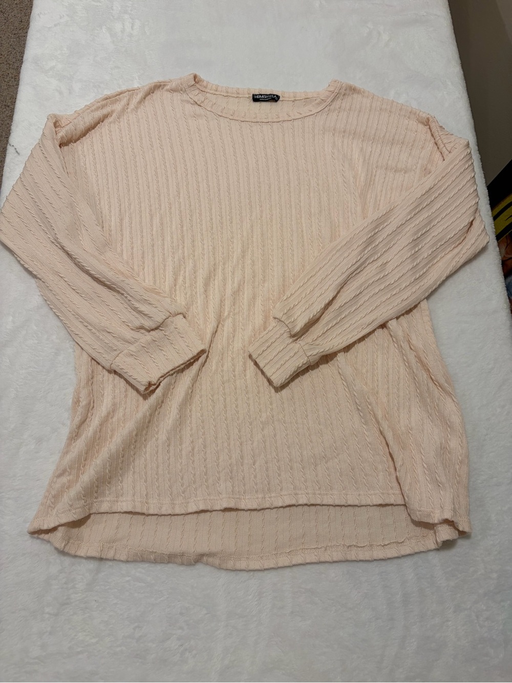Heimish USA Cable Knit Drop Shoulder Sweater - Size Large
